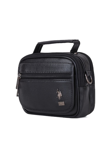 U.S. Polo Assn. Plevr84 Metal Logolu Çapraz Askılı Erkek Çanta Siyah