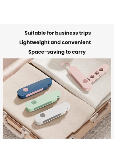 Sones Yedi Delikli Çok Fonksiyonlu Seyahat Katlanabilir Çamaşır Kurutma Askısı Mavi Mavi