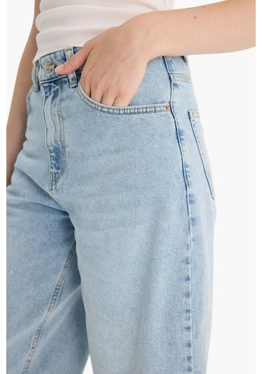 Defacto Yüksek Bel Jean Bermuda Şort E9040ax25aunm85 Indigo
