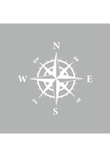 Pusula Araba Sticker beyaz 17x17 CM