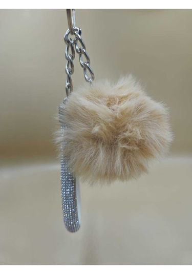 Gümüş Angel Anahtarlık Minik Ponpon Seçenekli Camel Ponpon