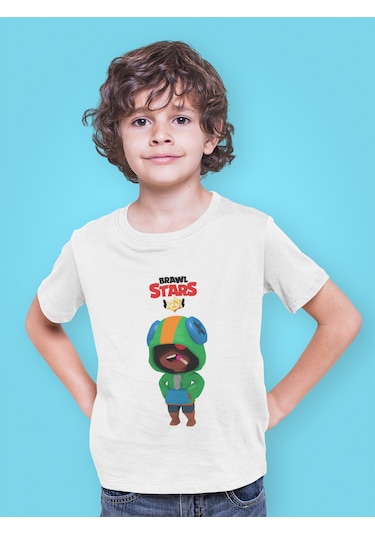 Bumeta Brawl Stars Karakter Baskılı Çocuk Tişört 3 Lü Set Beyaz