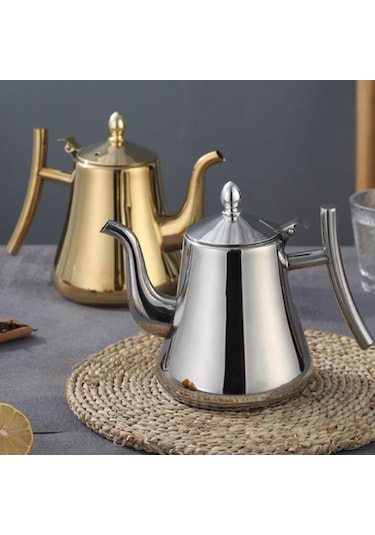 1.5l Kalınlaştırıcı Paslanmaz Çelik Çaydanlık Tencere Su Isıtıcısı Otel Restoran Ev İndüksiyon Pişirme Çiçek Çaydanlığı Kahve Sürahisi ALtın