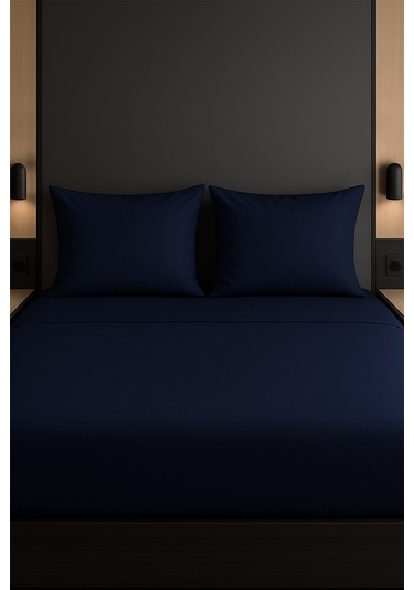 Çift Kişilik Nevresim Takımı Lacivert %100 Pamuk Lacivert