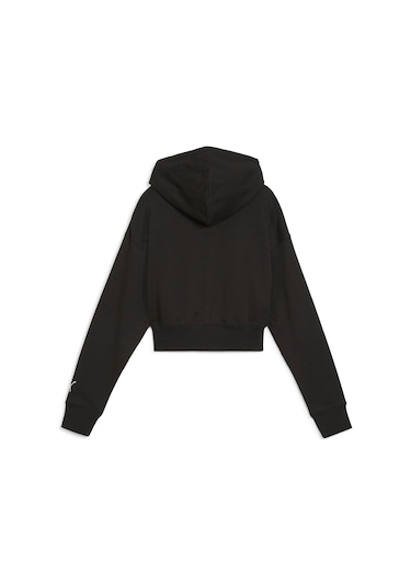 Puma Team Cropped Kadın Kapüşonlu Sweatshirt - Siyah