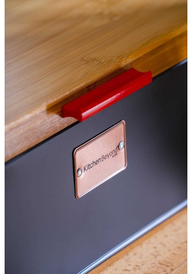 Acar Sirius Bambu Kapaklı Ekmek Saklama Kutusu - 30 Cm. Siyah