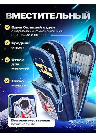 Shostt Kız Ve Erkek Çocuklar İçin Fermuarlı Okul Kalemliği 447697044 MAvi