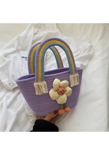 Saman Trendi Küçük Taze Çiçekli Çanta Moda Çanta-beyaz Kapalı Beyaz