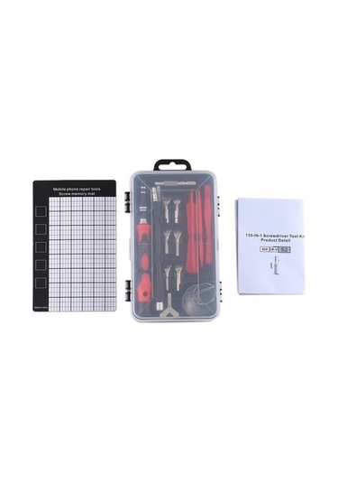 Fastbuy Türkçe 135 Adet Cep Telefonu Açma Aleti, Saat Onarım Seti, Kırmızı-siyah Tornavida Seti Aracılığıyla Telefon Ve Saat