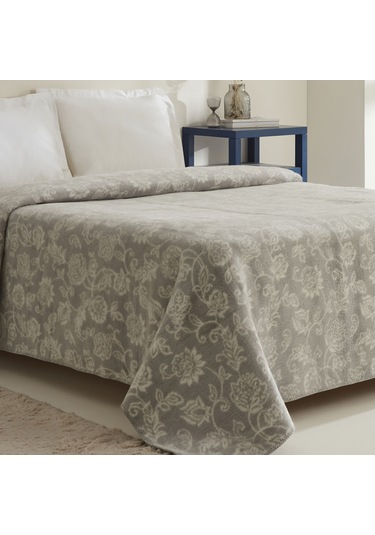 Karaca Home Glorinda Çift Kişilik Akrilik Battaniye Açık Gri Açık