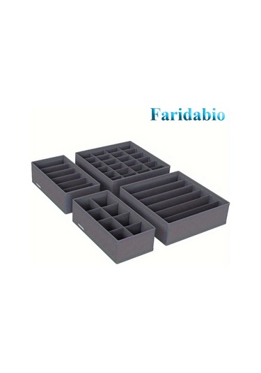 Xuweiwei Faridabio Gri Katlanır Dörtlü Çorap Ve İç Çamaşırı Düzenleyici Gri