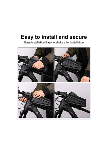 Moveevo Erkek Kadın Bisiklet Çantası, Pvc Materyal, Su Geçirmez Dokunmatik Ekran, 23x11cm, Beyaz Işıklı, Dağ Bisikleti Üst Boru Çantası Beyaz