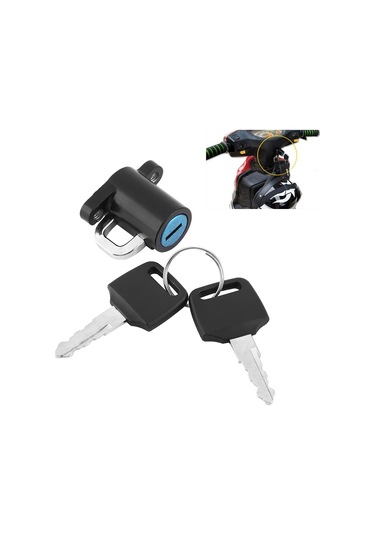 Yaozixa Motosiklet Kask Kilit Alüminyum Alyaş, 2 Anahtar İle Güvenli Takma, Motosiklet/skuter Uyumlu, Kolay Kurulum Siyah