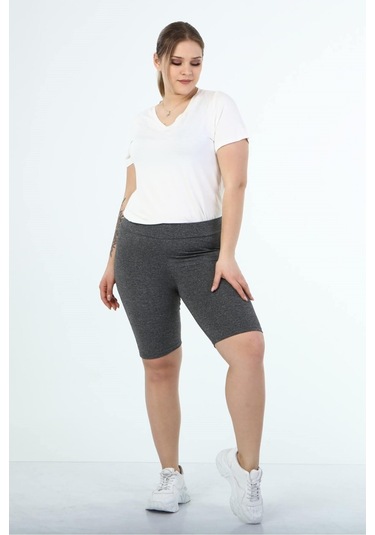 Beli Lastikli Spor Tayt-1378 Gri