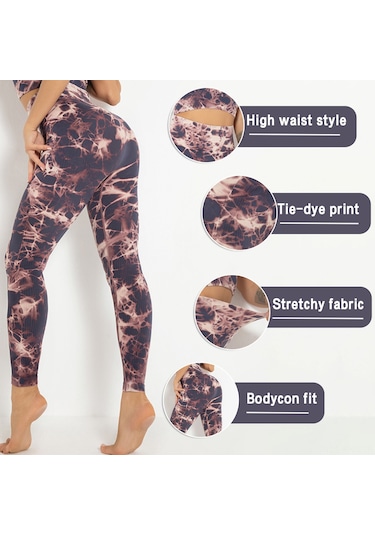 Kosona Kadın Spor Eşofmanı: Yoğun Egzersiz İçin Yüksek Bel, Kalça Kaldıran, Dikişsiz Zarf Tipi, Çift Boyama Desenli Mor Antrenman Taytları Koyu Mor