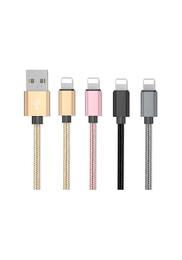 Ally Apple iPhone Uyumlu iOS 3.0A Hızlı Şarj Halat Usb Kablo 20Cm (324799018)