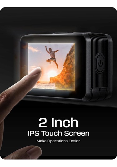 Surfola Sf630 Aksiyon Kamerası 4k 60 Fps Sualtı Spor Kamerası Wifi 1350 Mah Siyah