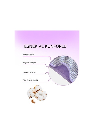 Alya Underwear Pamuklu Kadın Külot Slip Empirme Baskılı Yüksek Bel İç Çamaşırı - 5'li Paket - Lacivert Çok Renkli P28 Lila