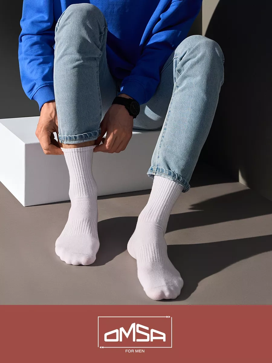 Omsa Pamuklu Çubuklu Yüksek Çoraplar 3 Çift Set 90862486 Beyaz