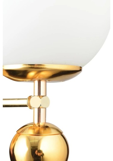 İstanbul Avize Larin Tekli Gold Beyaz Glop Camlı Aplik