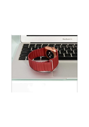 Watch 44mm Uyumlu Krd-09 Deri Lop Prl Kordon Koyu Yeşil
