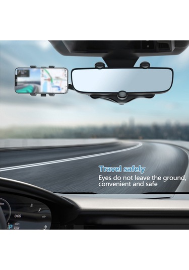 Teltree Araç Gözlük Aynası Telefon Tutucu, 360 Dönebilen Siyah Abs Malzeme