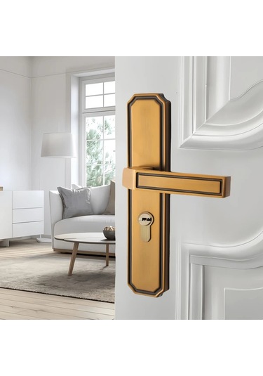 Willowhaven Sarı Bronz Avrupa Klasik Moda Yatak Odası Kapı Kolu Seti Sessiz Mekanik Kilit Dayanıklı.