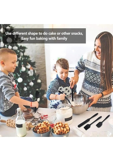 Kırmızı Wıkhostar 6 Parça Silikon Spatula Seti Gıda Sınıfı Yapışmaz Isıya Dayanıklı Spatula Turner Pişirme Pişirme Karıştırma Pişirme Araçları