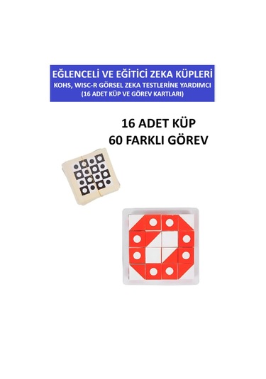 Görsel Eğitici Dikkat Zeka Ve Akıl Küpleri Kohs, Wisc-r Vb. Görsel Zeka Testlerine Yardımcı