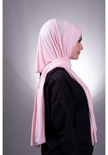 Pudra Düz Klasik Şal Viskon Kumaş Likralı Penye 202101_06 Pudra