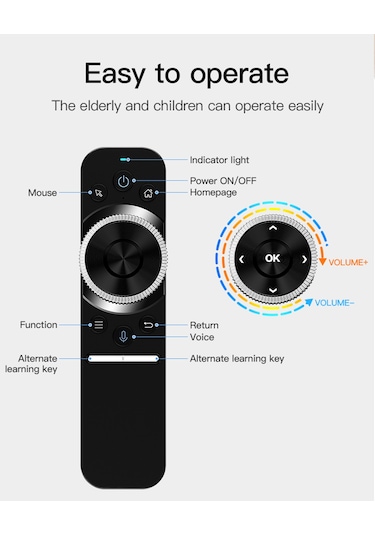 Maiyame 2.4g Kablosuz Sesli Ir Öğrenmeli Hava Faresi Uzaktan Kumanda - Smart Tv, Tv Box, Projeksiyon İçin