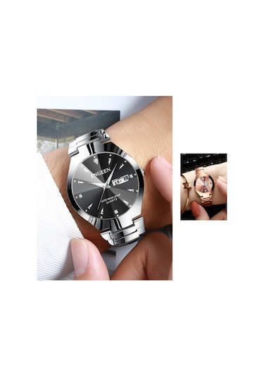 Sones Skmeı 1739 Elmas Roma Rakamlı Yuvarlak Kadranlı Kuvars Saat Altın