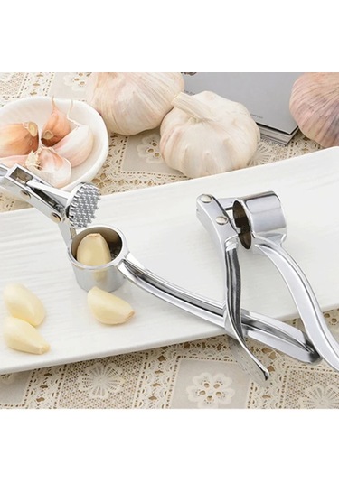 Mutfak Paslanmaz Çelik Sarımsak Parçalayıcı Sıkacağı Manuel Pres Beyaz - Altın