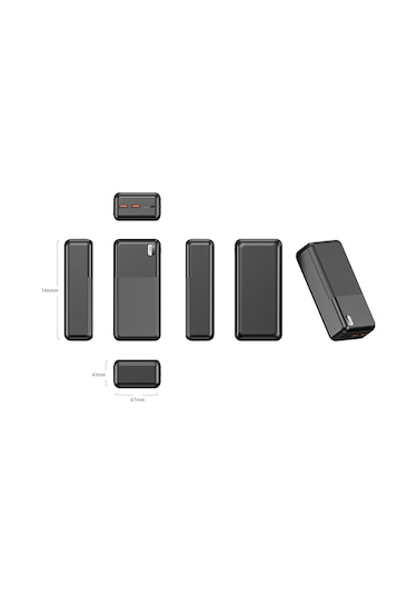 Led Göstergeli 30000 Mah Powerbank Pd 22.5w & Qc 3.0 Hızlı Şarj Çift Usb Ve Type-c Çıkışlı Siyah BEYAZ