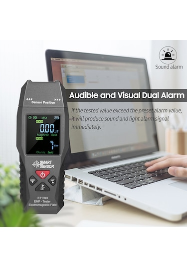 Springsun Taşınabilir Smart Sensor St1393 Emf Metre - Dijital Lcd Elektromanyetik Radyasyon