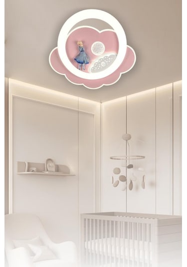 Eray Aydınlatma 8823-5 Plofonyer Led 3 Renk Çocuk Pembe Avize Pembe