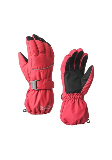 Geeksen Kış Çocuk Eldiveni 4-6 Yaş Kırmızı S, Isı Koruma Su Geçirmez, Kayak, Kayboard Ve Günlük Kullanım İçin Kırmızı