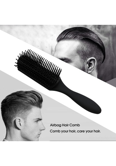 Qingmipy Erkekler İçin 9 Sıralı Anti-statik Masajlı Saç Tarak - Slickback Şekillendirme