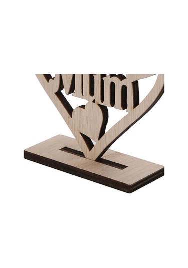 Vkemall Ahşap Kalp Figürü - En İyi Anne Hediyesi, Açık Desenli, Doğum Günü/mother's Day Hatıra Dekorasyonu