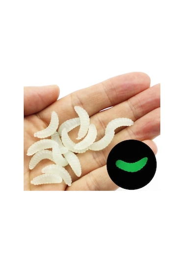 Valkyrie 200 Adet 2,4cm Yumuşak Silikon Kurtçuk Olta Balık Yemi - 4 Farklı Renk - Fosforlu