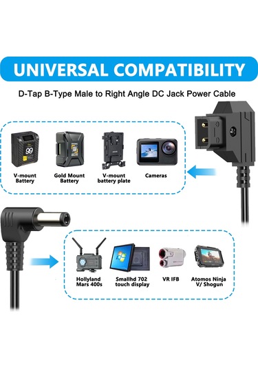 Sones 1,5 M D-tap B Tipi Erkek - Dc Adaptör Monitör Kablosu Siyah SIYAH