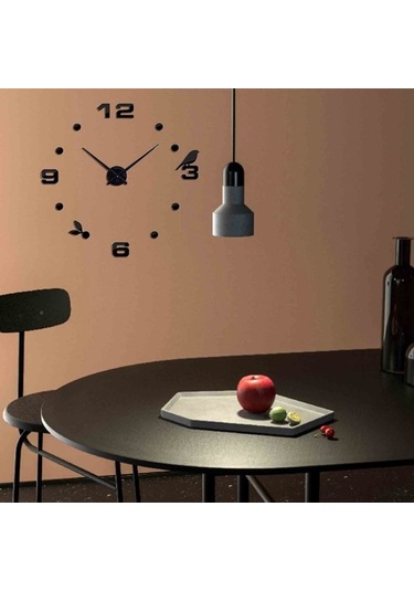 Goldenqian Kendinden Yapışkanlı Duvar Saatleri Büyük Saat Dijital 3d Boyut Modern Stil Doğum Günü Hediyesi Olarak Siyah 92rlsd ÇOk Renkli