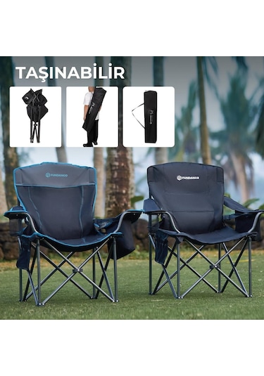 Fundango Mega Comfort Xxl Katlanır Kamp Sandalyesi Blk/grey Gri - Siyah