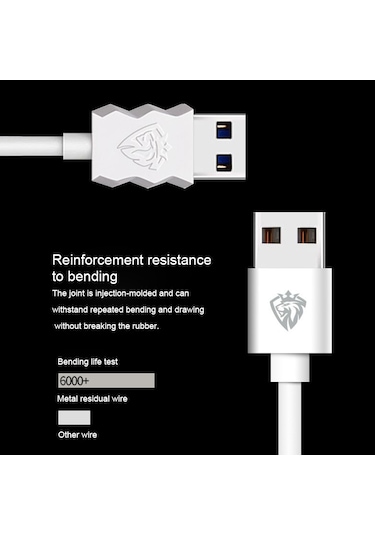 Lenyes Lc701 1.5m 2.4a Çıkış Usb'den Micro Usb Pvc Veri Senkronizasyonu Hızlı Şarj Kablosu