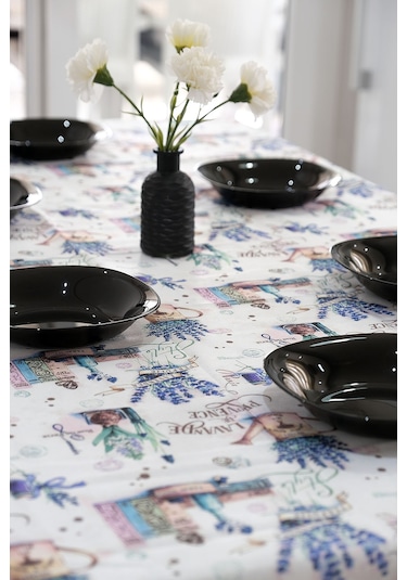 Sufre Sıvı Geçirmez Masa Örtüsü Sofra Bezi Sofra Örtüsü Piknik Örtüsü Lavanta