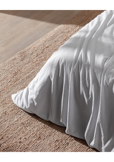 Madame Coco Rosalie Tek Kişilik %100 Pamuk Armürlü Nevresim Takımı - Açık Gri Gri