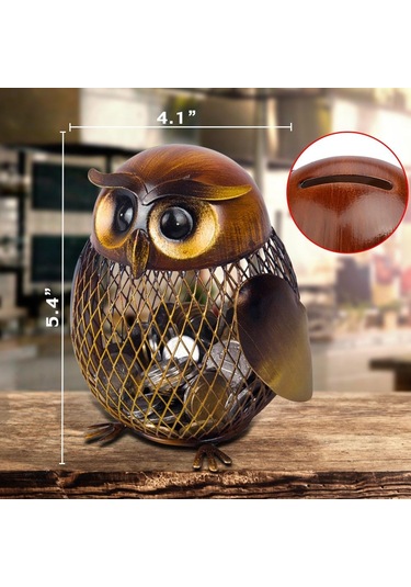 Jms Tooarts Baykuş Şekilli Metal Para Kutusu Ev Mefruşat Ürünleri Crafting Hediye