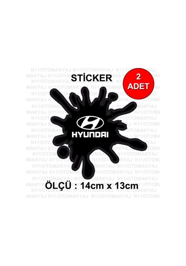 Hyundai Oto Sticker - Araba Markalı Dış Aksesuar Etiket