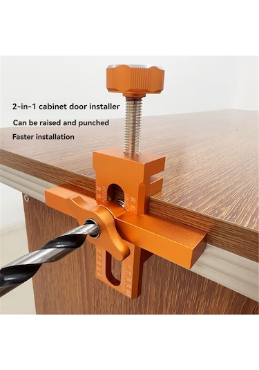 Lemestar Profesyonel Alüminyum Mobilya Montaj Aleti 3 Matkap Uçlu Çok Amaçlı Dolap Kapısı Yerleştirici Ve Delme Kılavuzu
