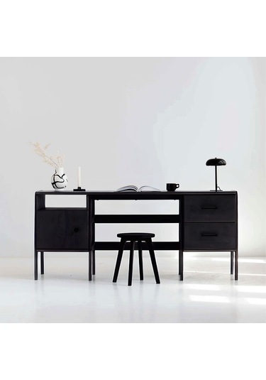 Woodesk Terra Ahşap Çalışma Masası 180x60 Siyah Renk Cpt4640-180 Siyah